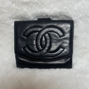 CHANEL Black Leather Wallet
